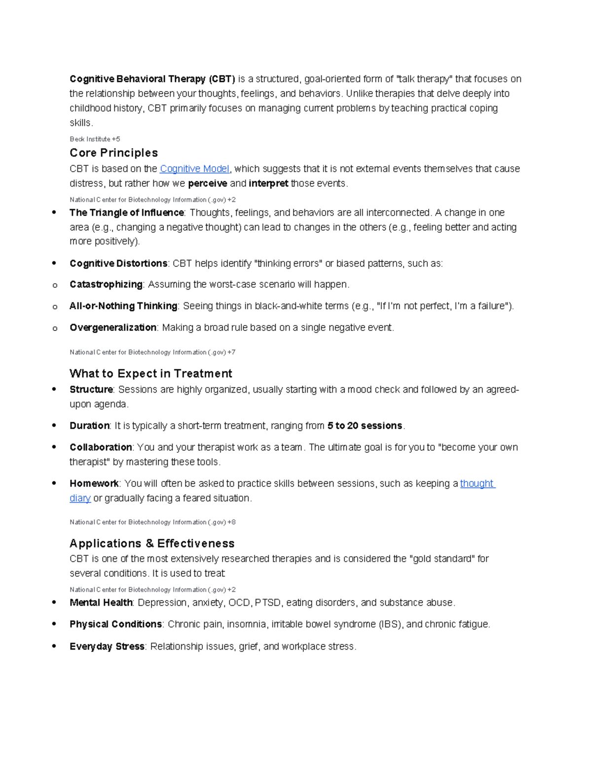 CBT Overview: Core Principles and Applications for Mental Health - Studocu