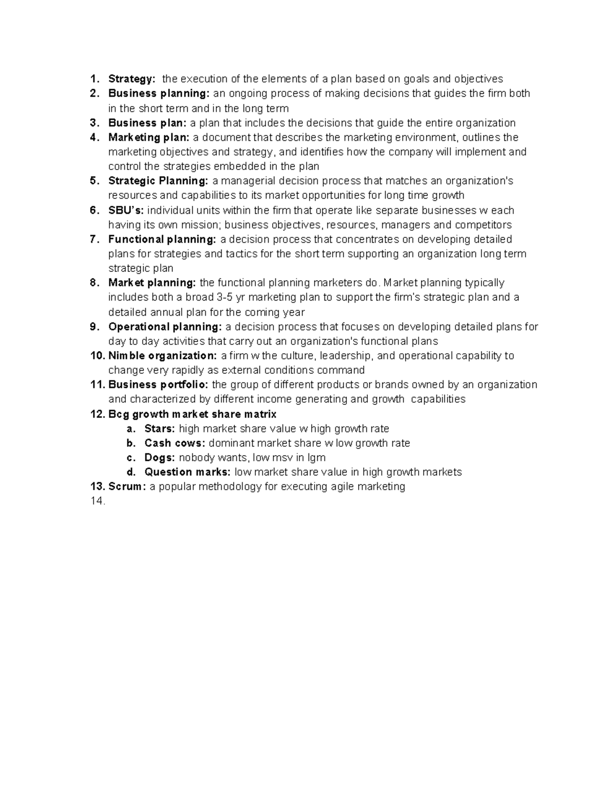 POM CH3 - Key Definitions and Concepts in Strategic Planning - Studocu