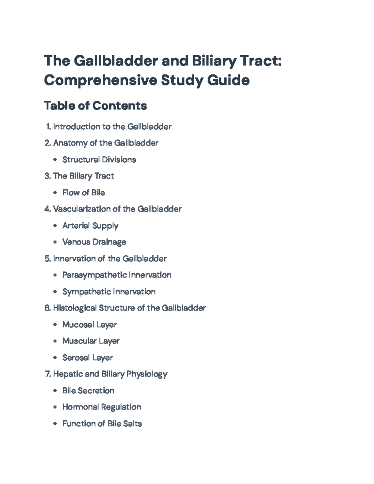 Comprehensive Study Guide on the Gallbladder and Biliary Tract - The ...