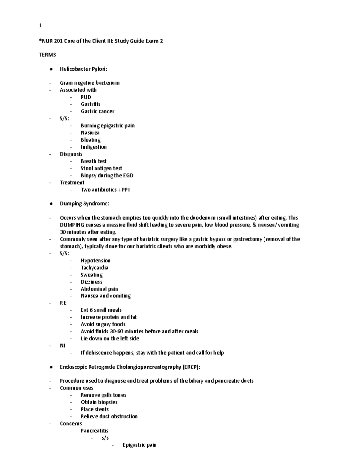 NUR 204 Exam 2 Study Guide: Key Concepts & Nursing Interventions - Studocu