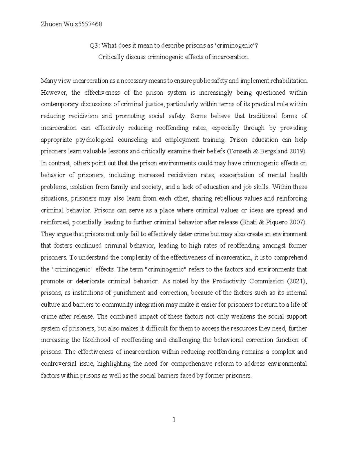 Major Essay Q3-Zhuoen Wu Z5557468 - Zhuoen Wu z Q3: What does it mean ...