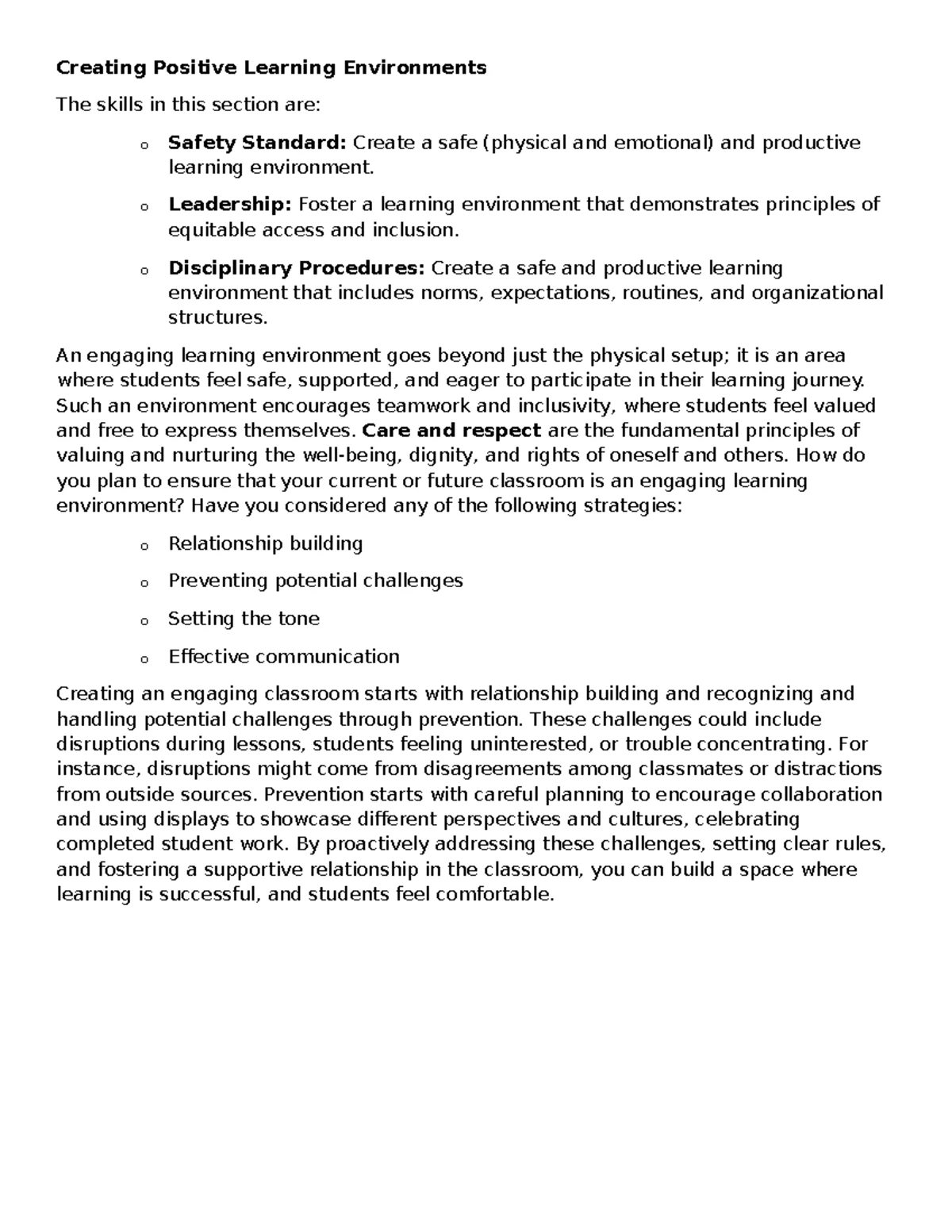 D661: Section 1 Classroom Norms and Expectations Notes - Studocu