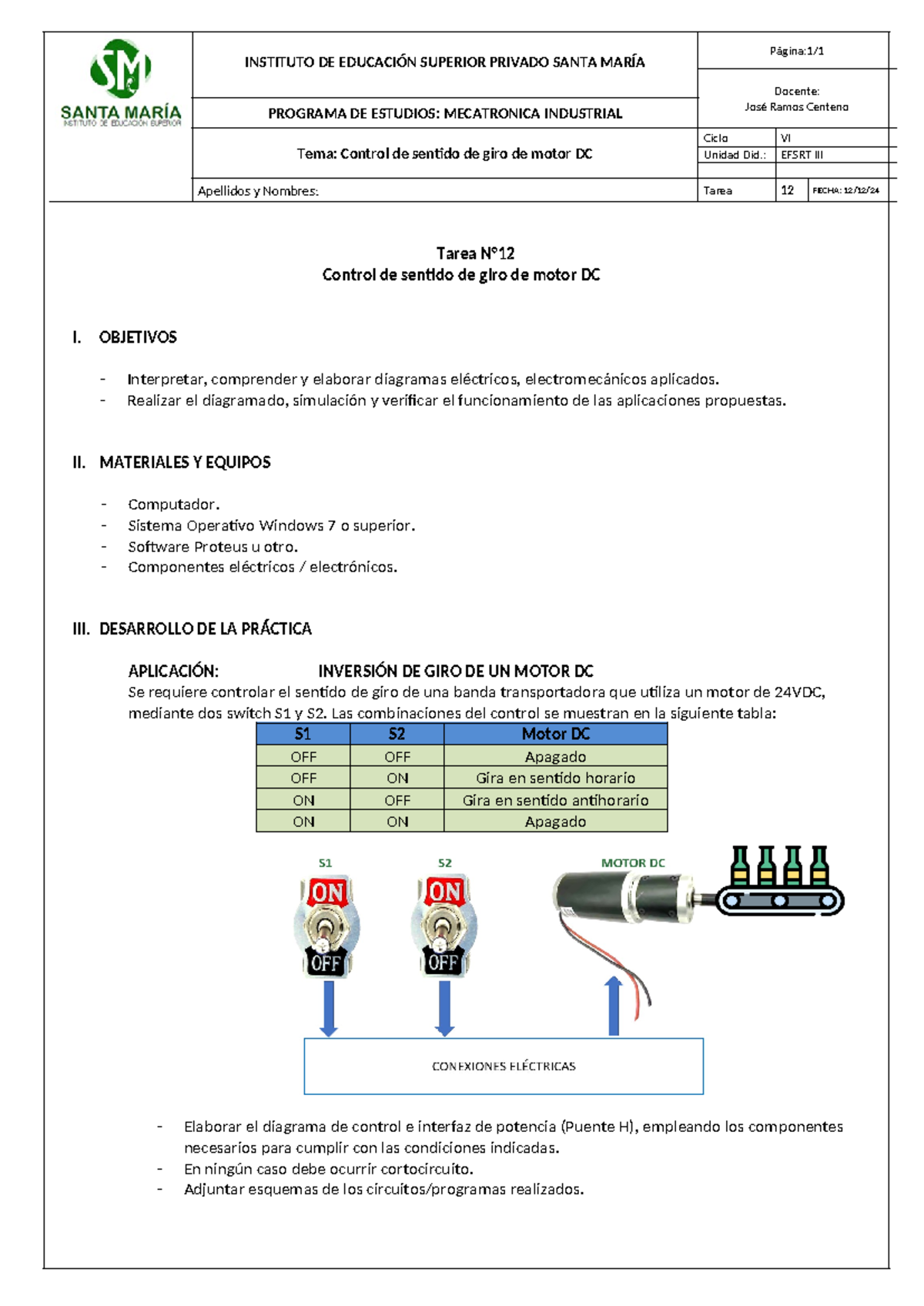 Tarea 12 M3 - Ejercicio de circuitos electricos - INSTITUTO DE ...