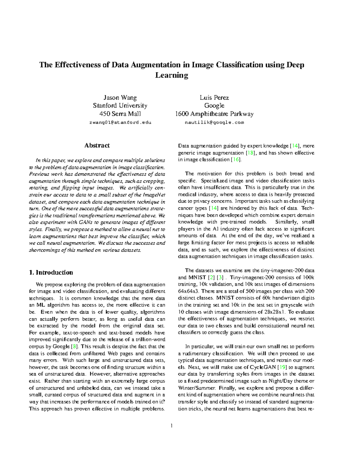 Hw3 Data Augmentation Using Deep Learning - The Effectiveness of Data ...