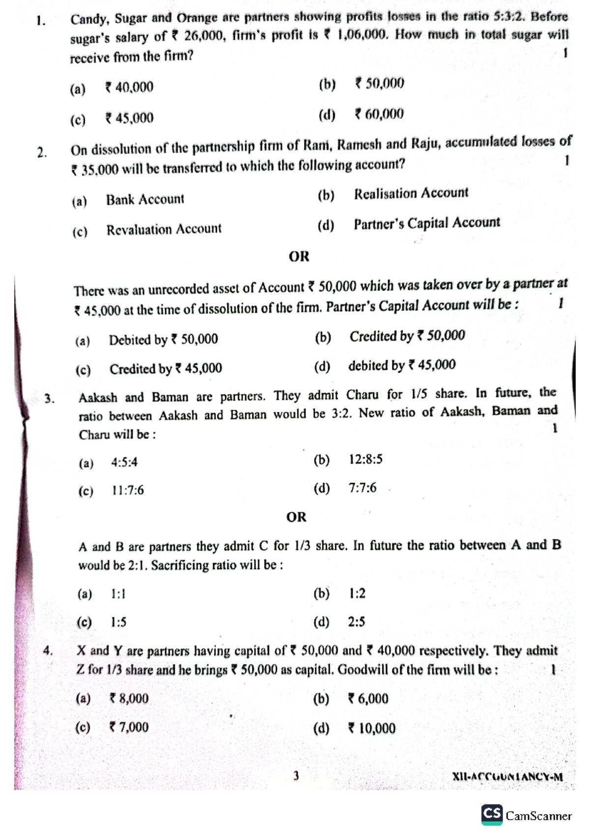 Accountancy Class 12 Midterm Exam Notes 2024-25 - Studocu