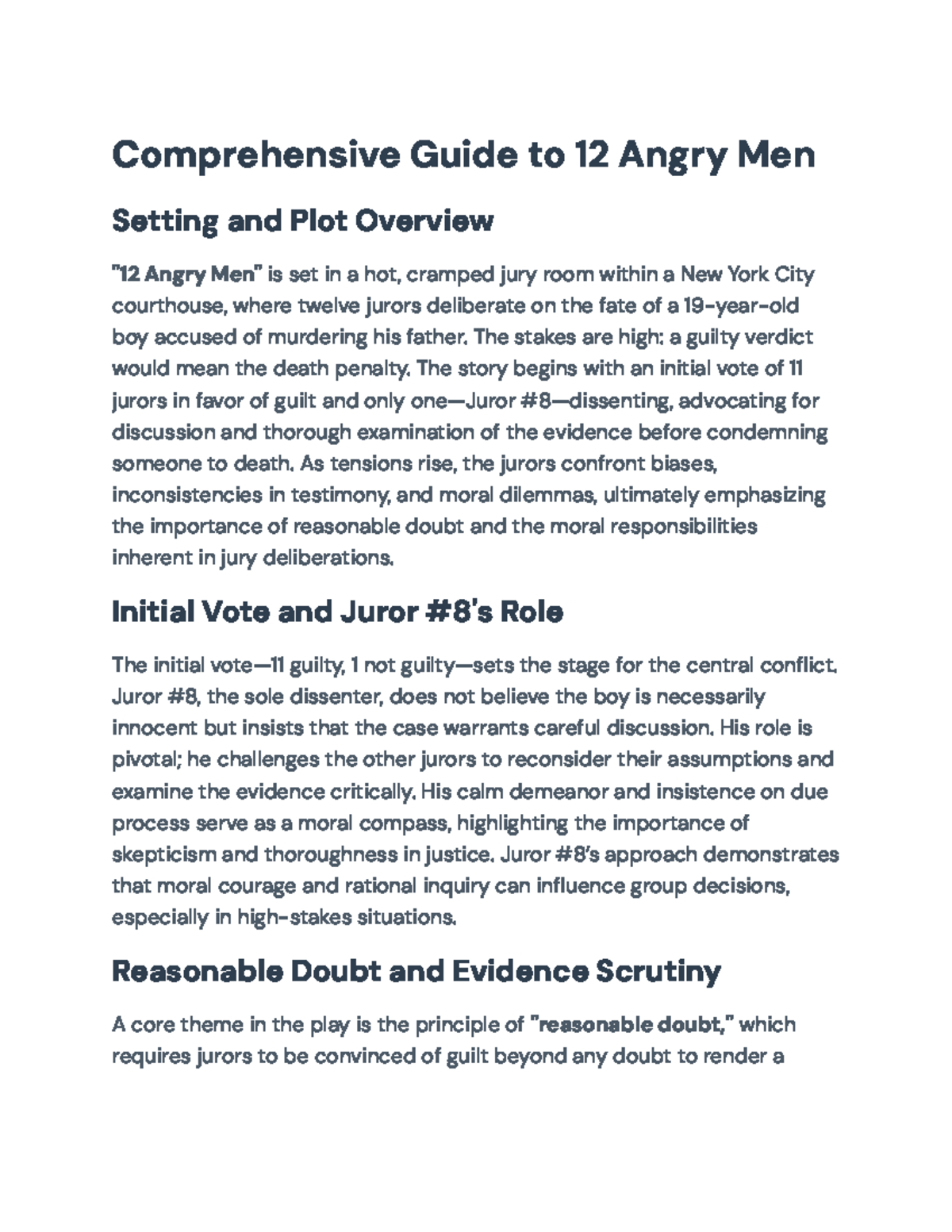 Comprehensive Analysis of '12 Angry Men' | Course Code: [Insert Code ...