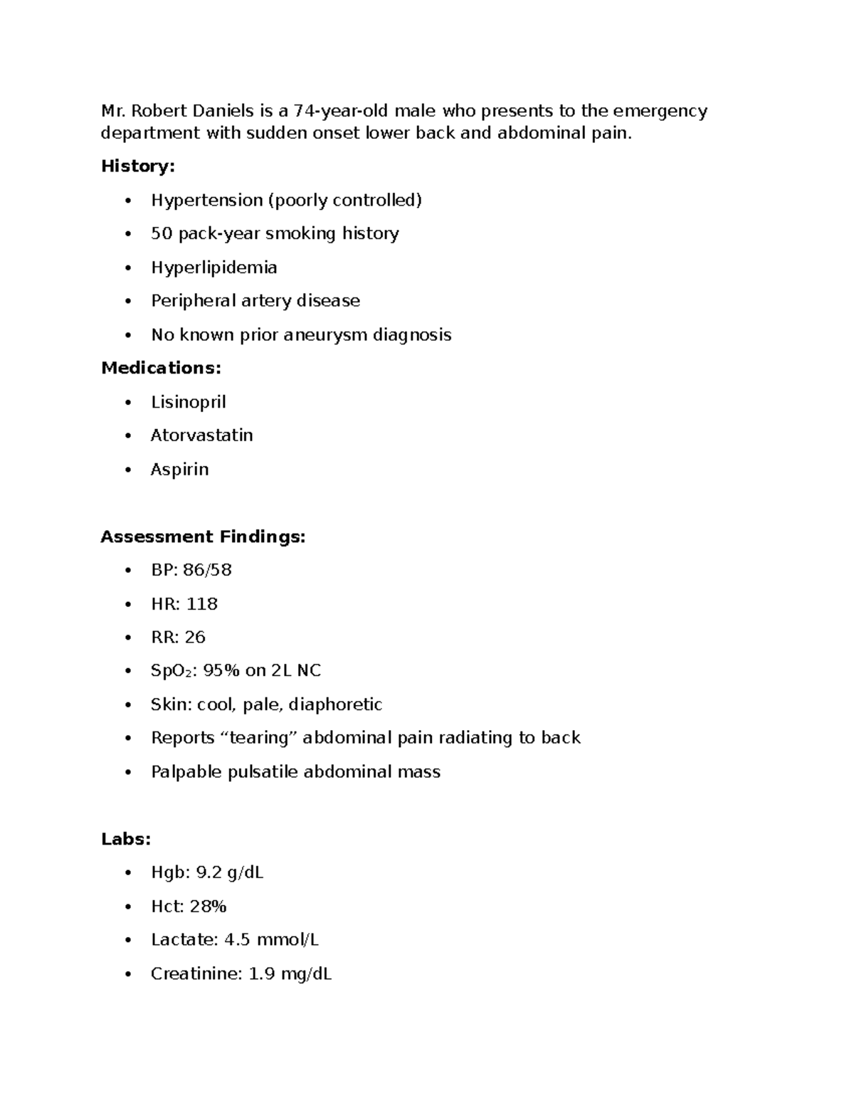 AAA Case Study: Understanding Abdominal Aortic Aneurysm Management ...