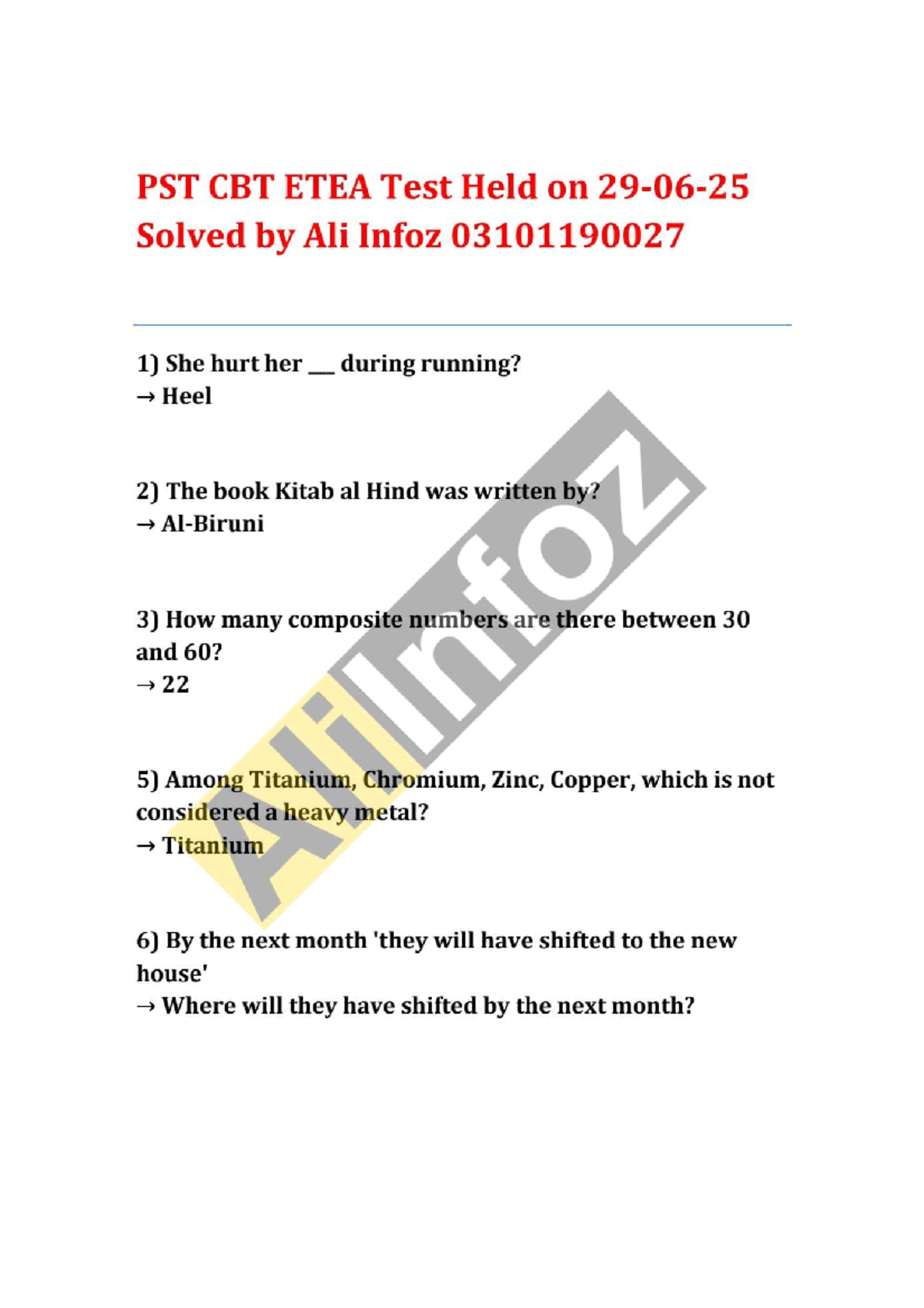 PST CBT ETEA Test Solved Questions and Answers - Studocu