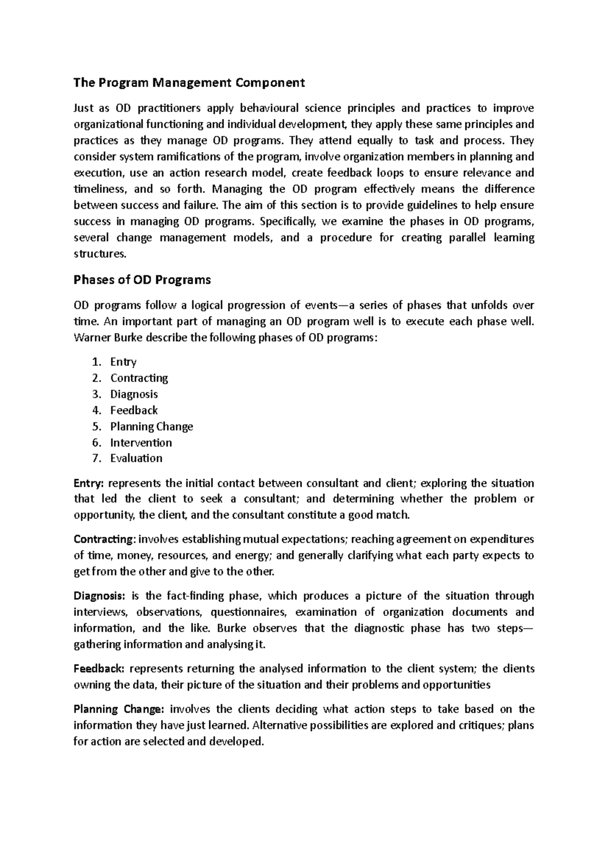 The Program Management Component - They attend equally to task and ...