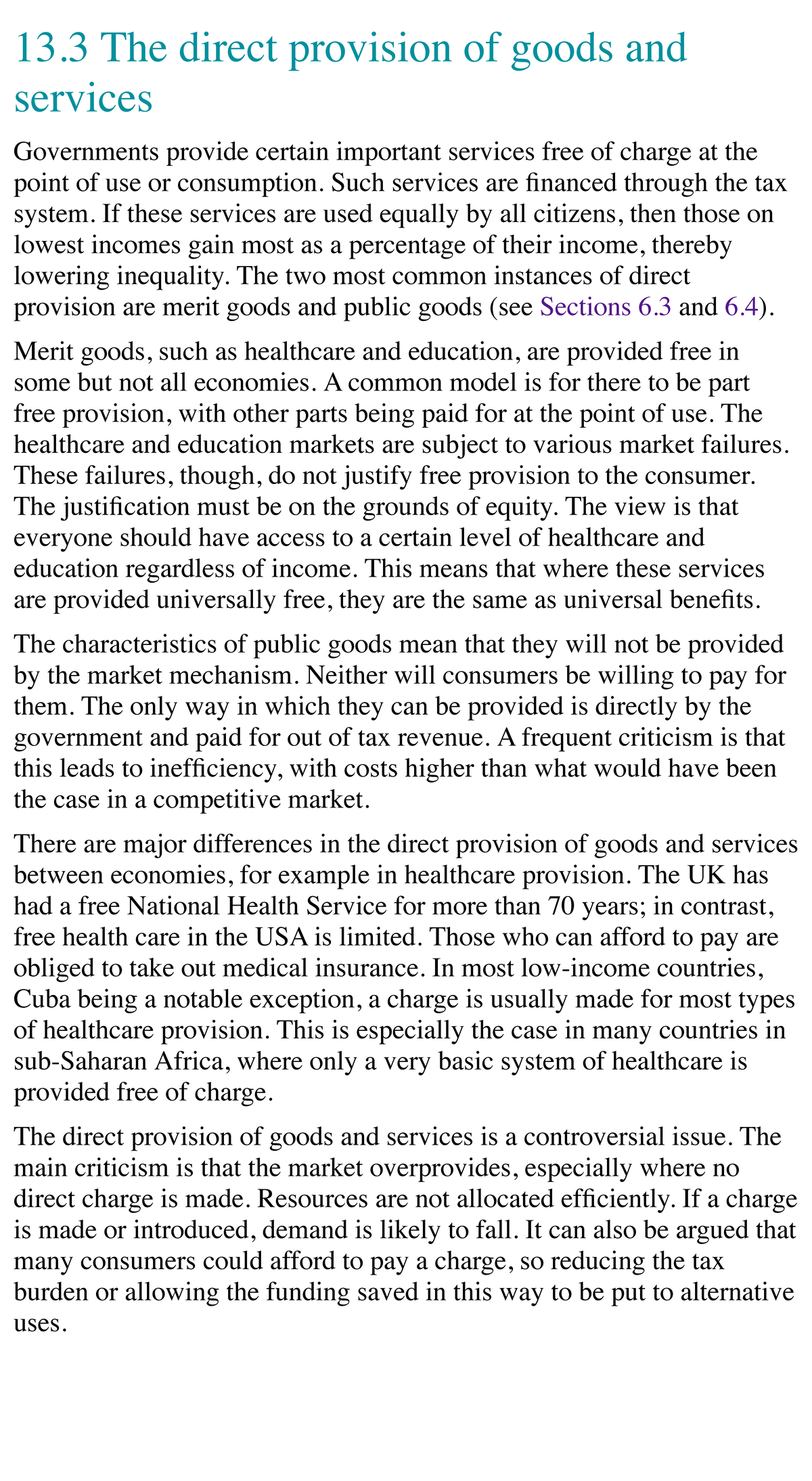 Direct Provision of Goods & Services: Equity in Economics (Course 13.3 ...
