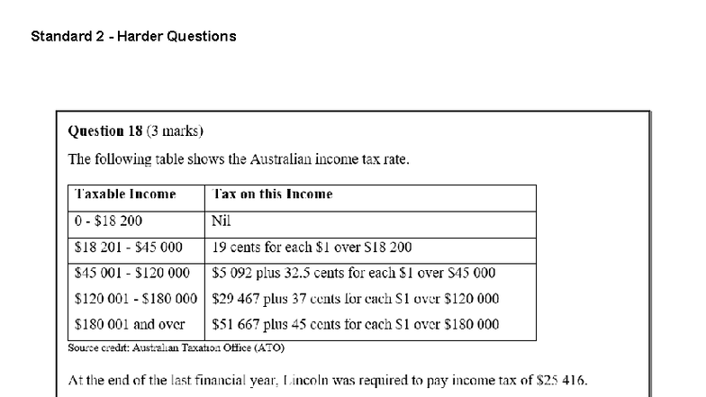 Standard 2 - Harder Questions Worksheet (Version 11.9.24) - Studocu