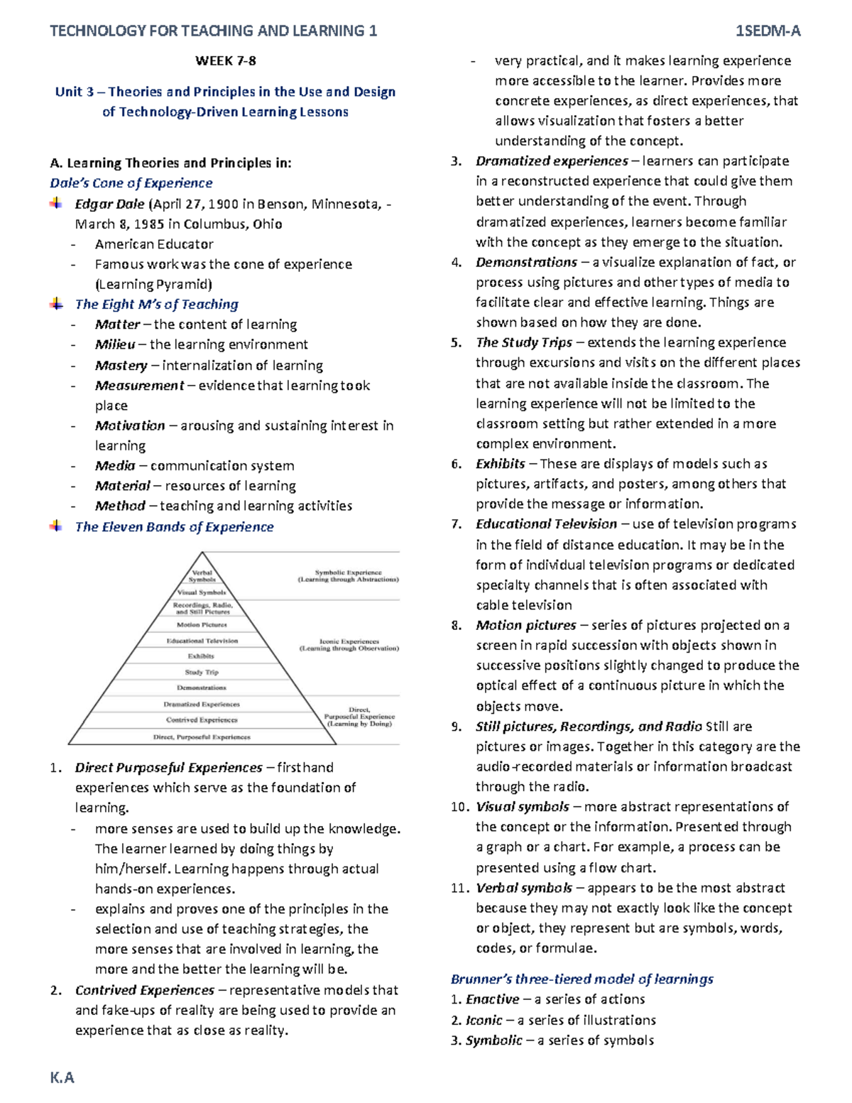 CED102 Midterm: Theories and Principles in Learning Design and ...