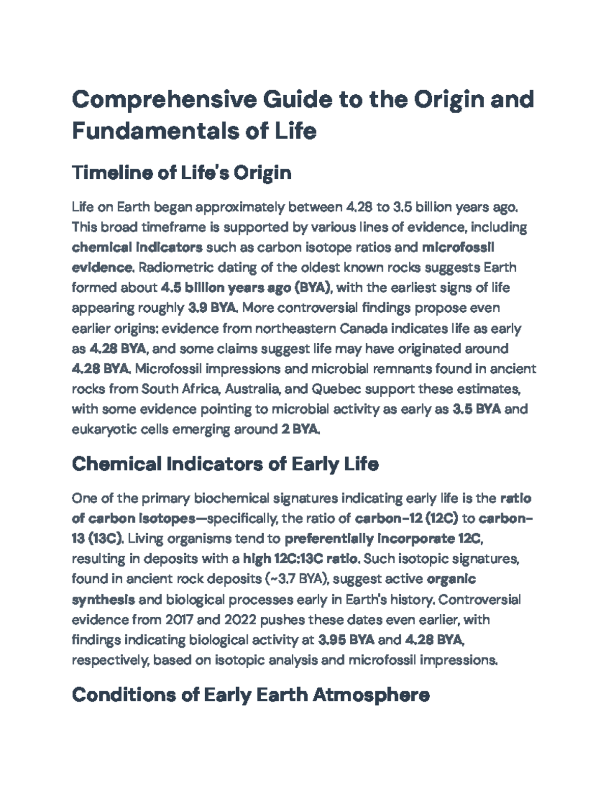 Comprehensive Guide to the Origin of Life and Biological Foundations ...