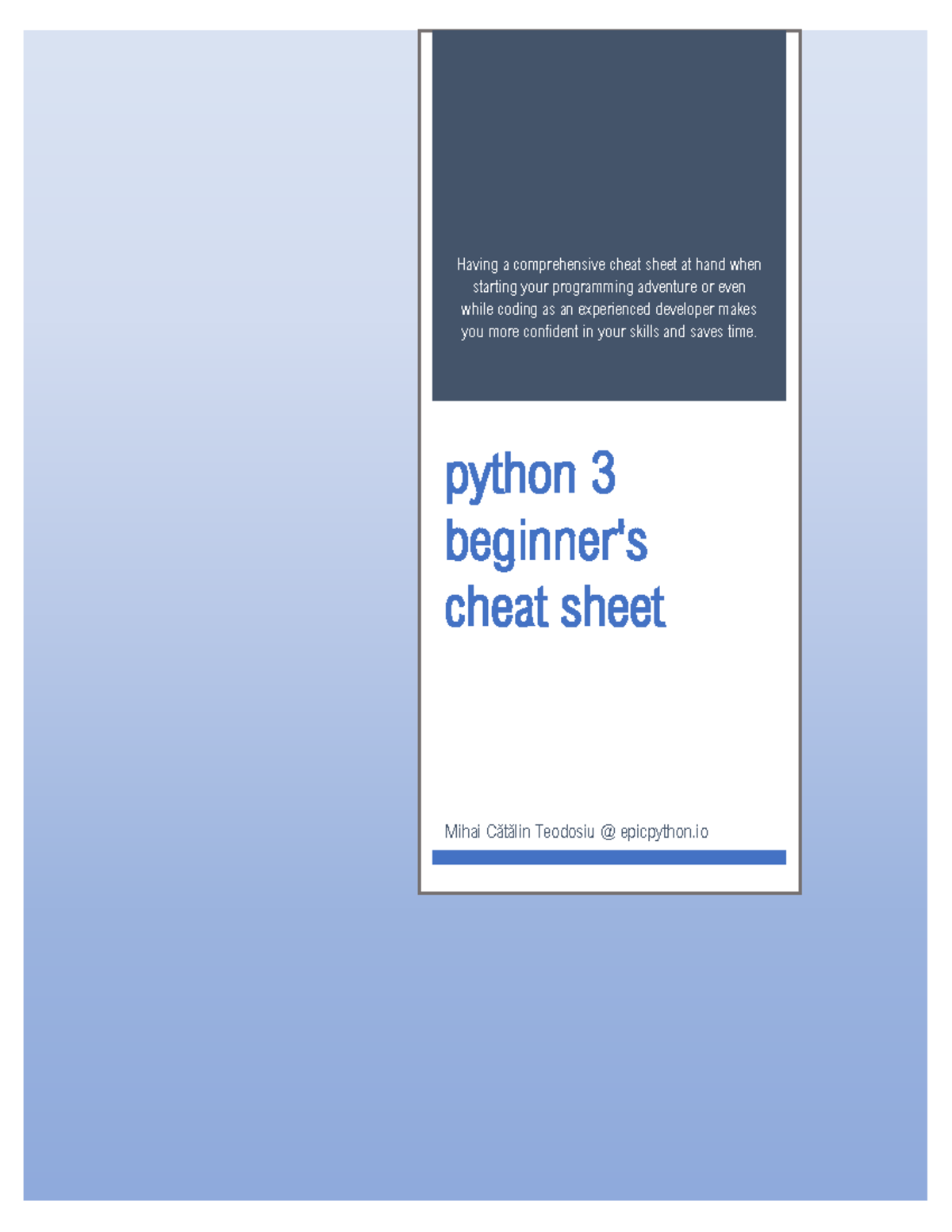 Python+3+Beginner's+Cheat+Sheet+v2020 - Having a comprehensive cheat ...