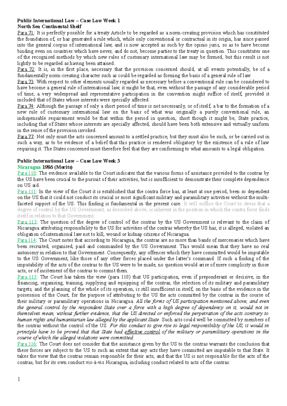 Public International Law – Case Law Summary: Key Cases & Principles ...
