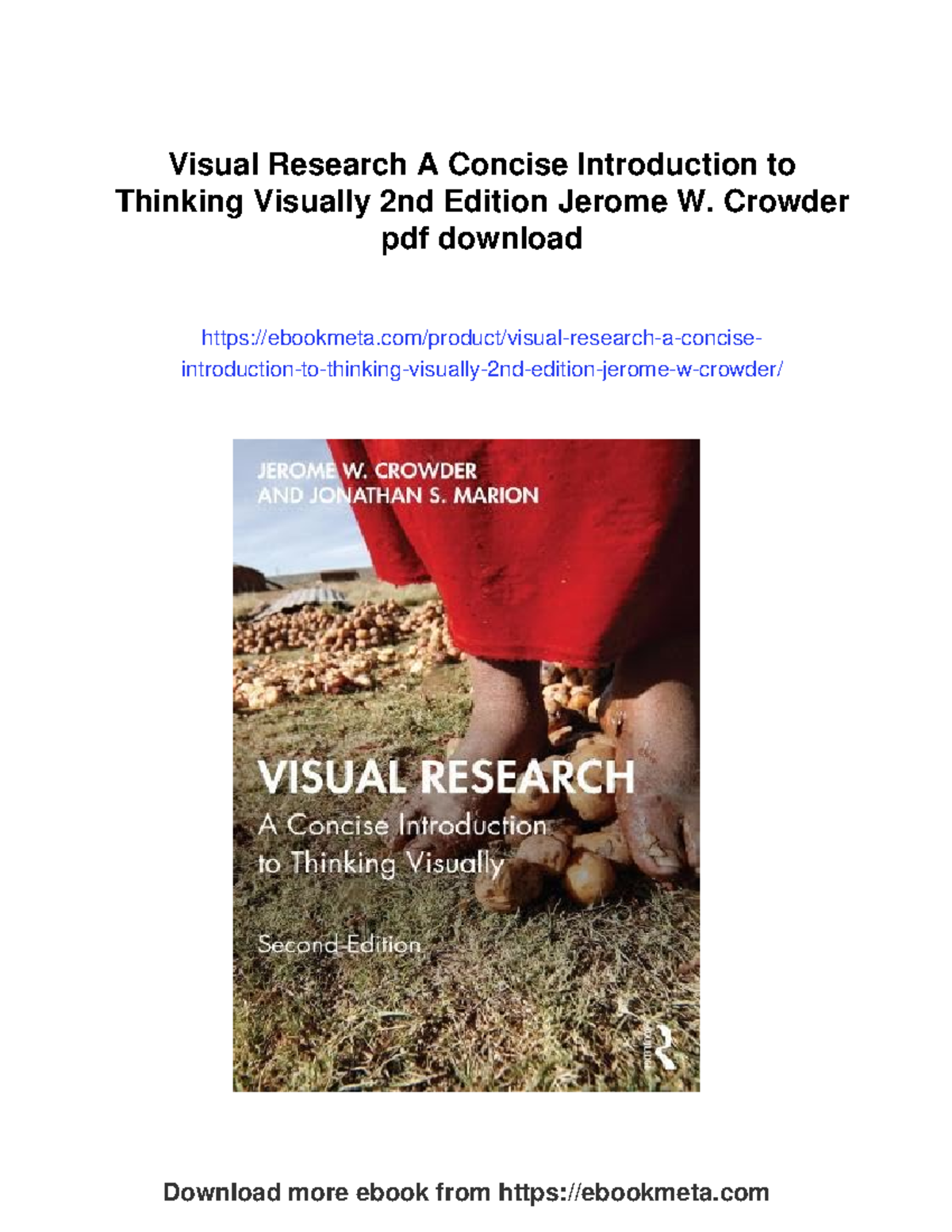 Visual Research: A Concise Intro to Thinking Visually (2nd Ed.) - Studocu