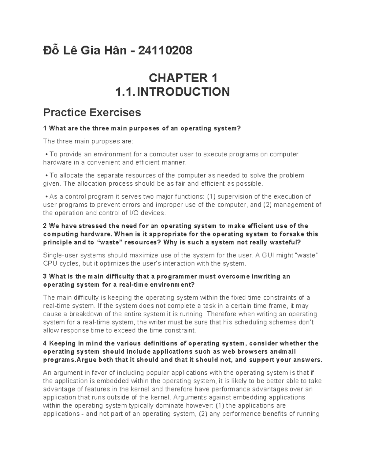 Operating Systems Overview - Chapter 1 (CS 24110208) - Studocu