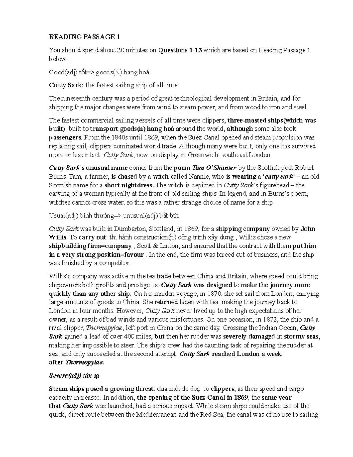 Cambridge IELTS 13 Test 4 Reading Passage Analysis - Studocu