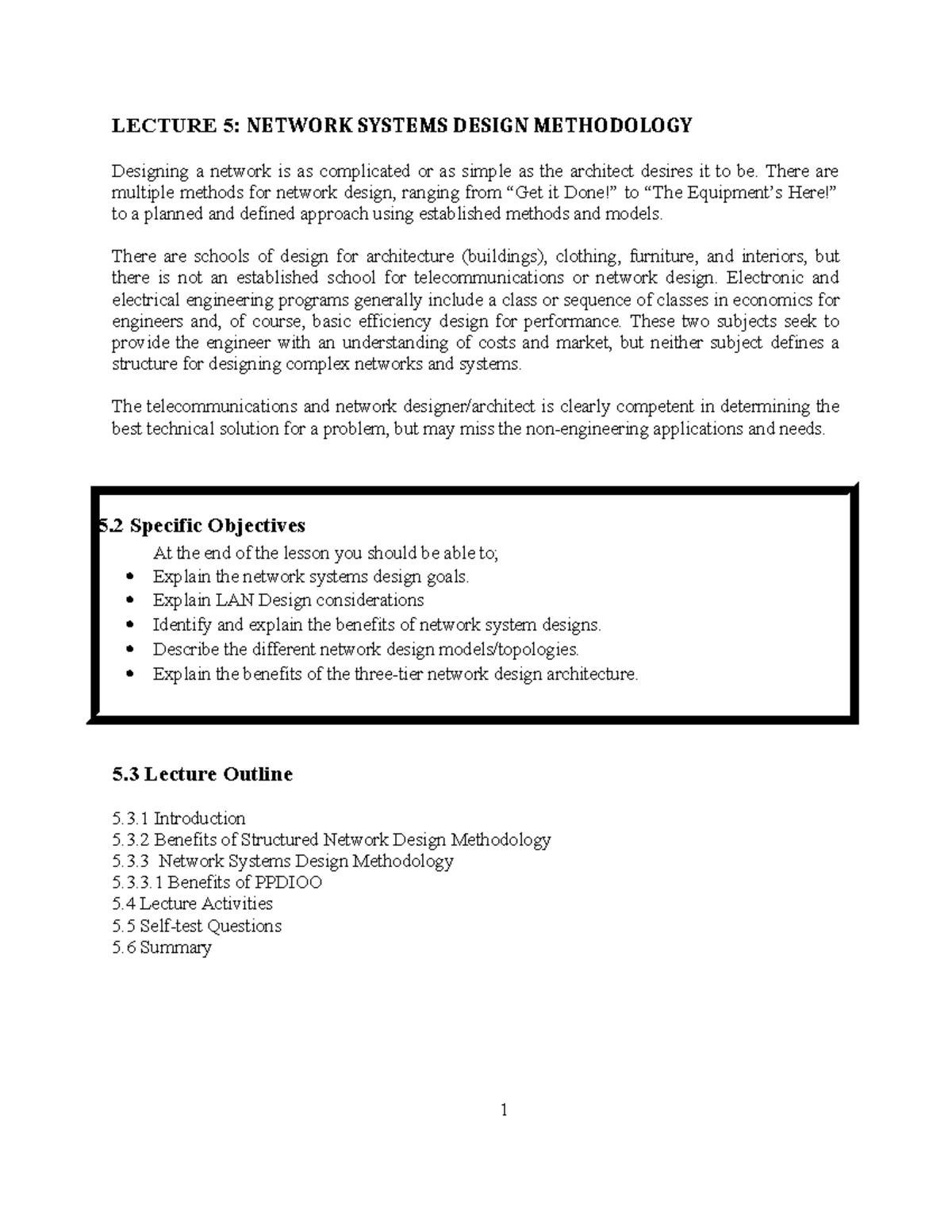NSDM Lecture 5: Comprehensive Overview of Network Design Methodology ...