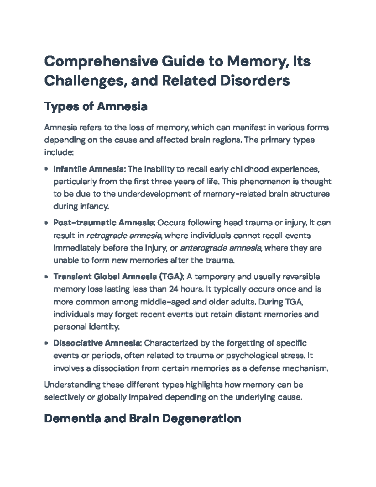 Understanding Memory: Challenges, Disorders, and Learning Techniques ...