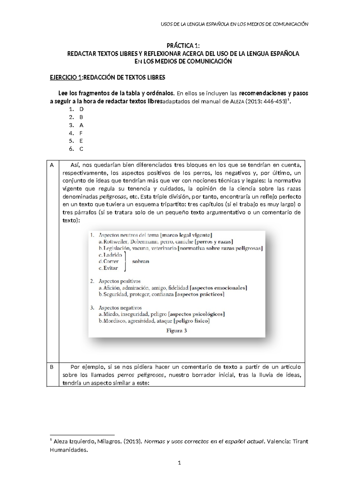 Práctica 1 - Redactar textos libre y reflexionar sobre la lengua ...