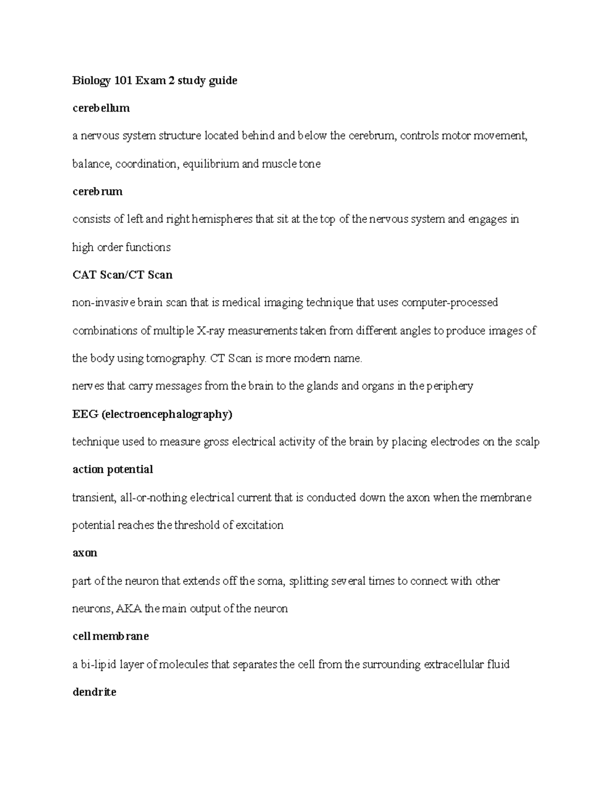 Psychology 101 Exam 2 Study Guide: Key Concepts and Terms - Studocu