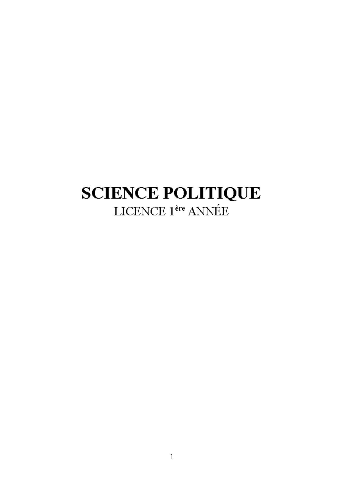 Révisions en Science Politique - Cours Licence 1 PDF - Studocu