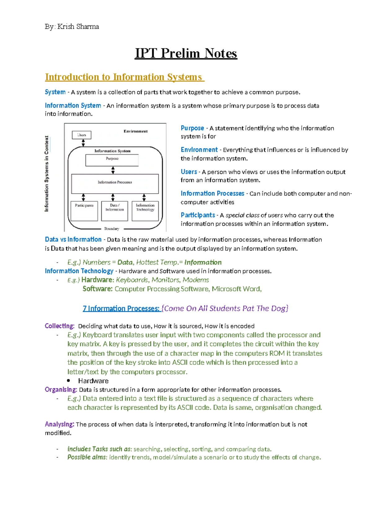 IPT Prelim Notes - IPT Prelim Notes Introduction to Information Systems ...