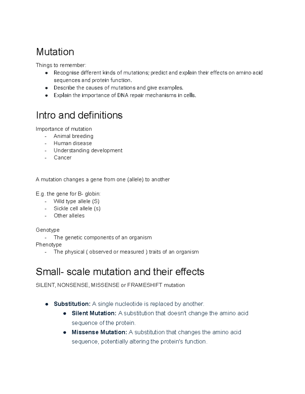 Lecture #16: Understanding Mutations and Their Effects on Proteins ...