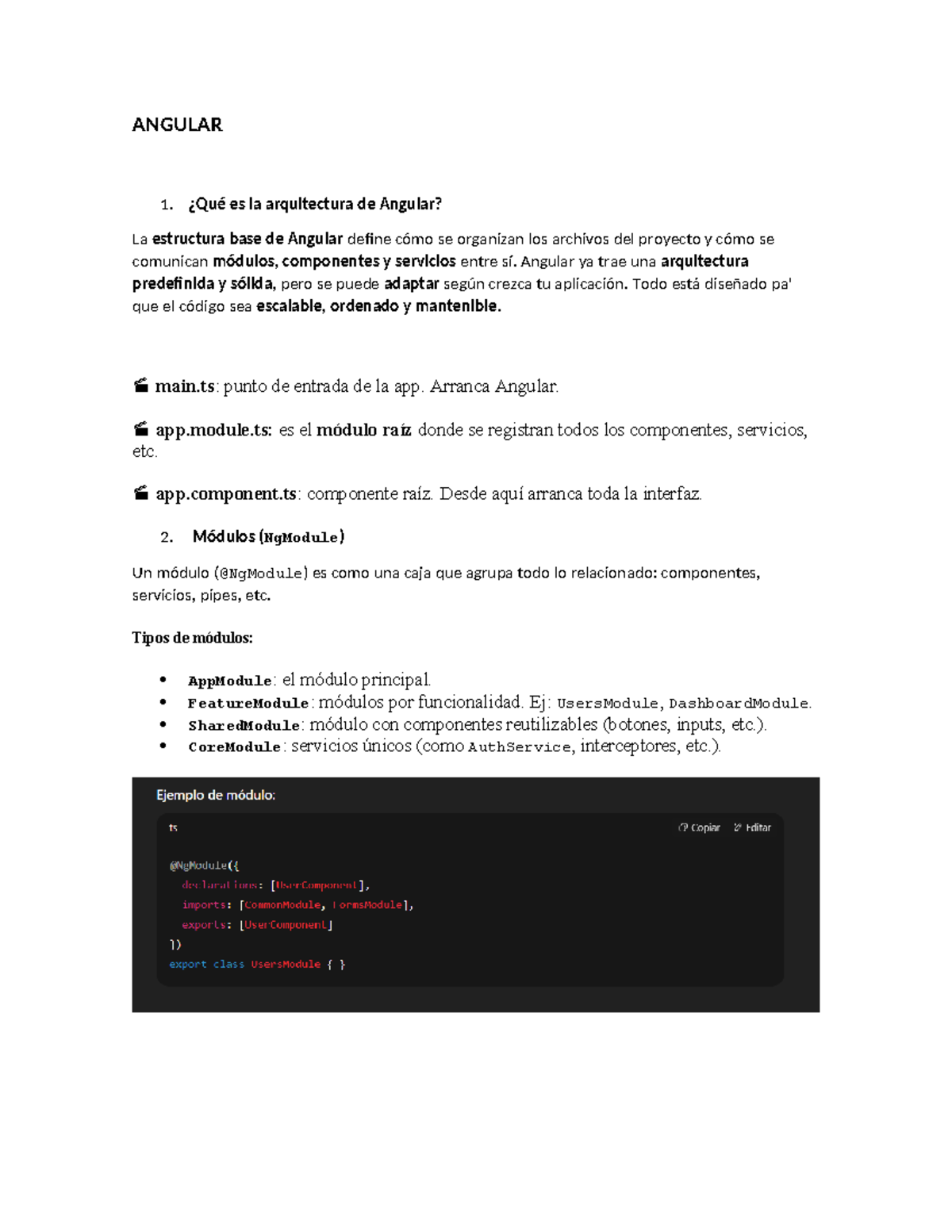 Angular: Arquitectura, Módulos y Data Binding en Angular - Studocu
