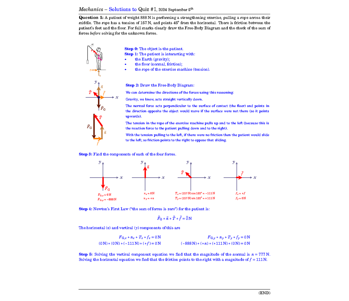 Mechanics quiz 1 - Mechanics – Solutions to Quiz #1, 2024 September 5th ...