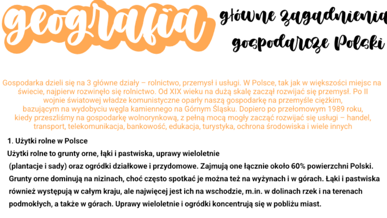 Główne zagadnienia gospodarcze Polski - Geografia Gospodarcza - Studocu