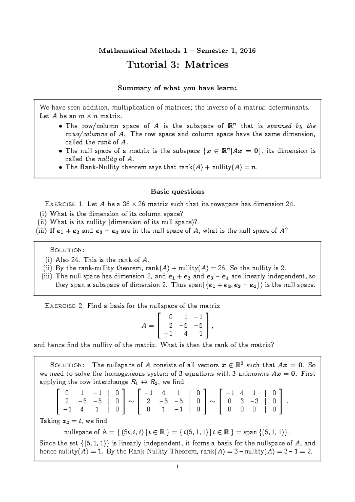Sample/practice exam 2016, answers - Mathematical Methods 1 – Semester ...