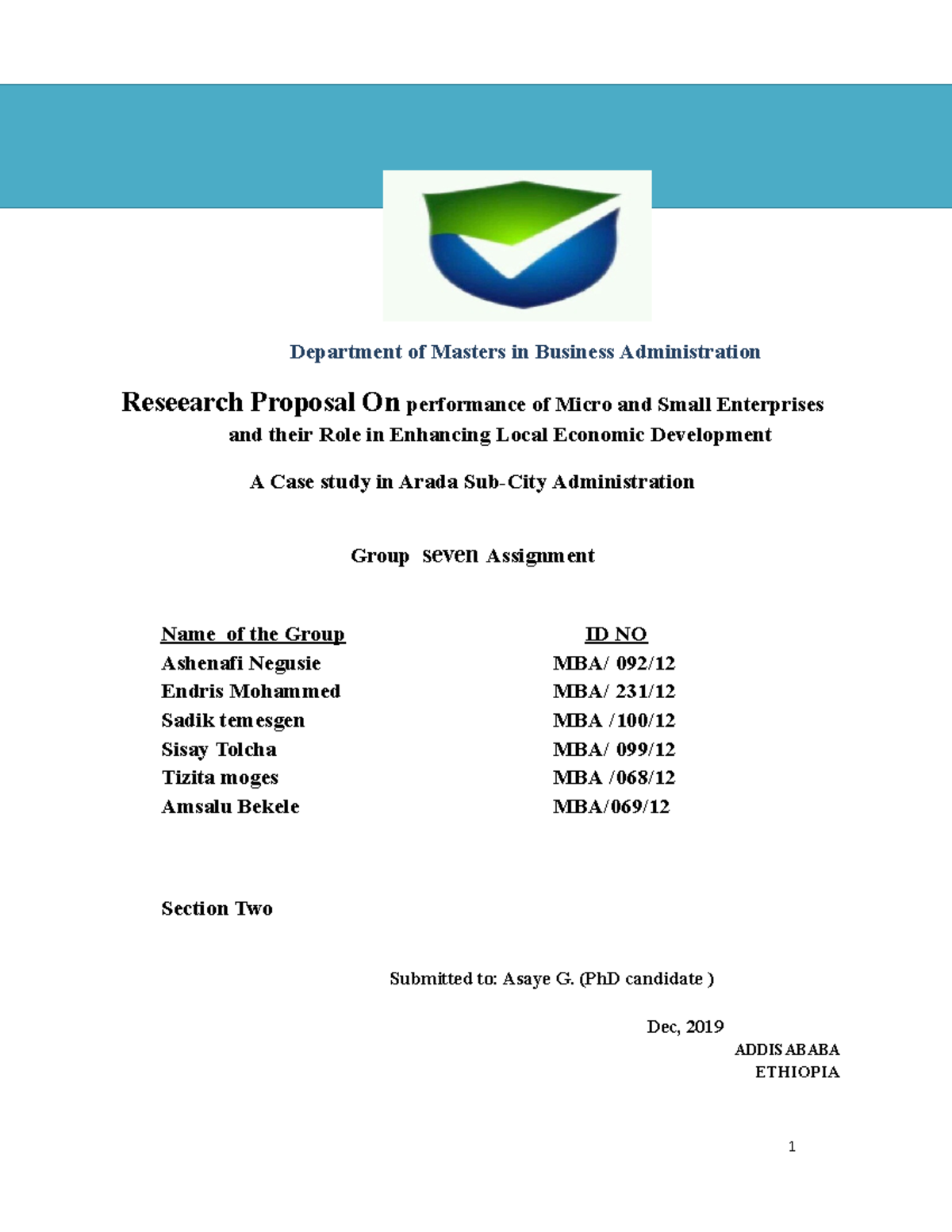 MBA Research Proposal ...