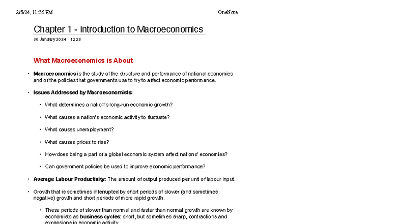 Macroeconomics 101: Chapter 1 & 2 Overview and Key Concepts - Studocu
