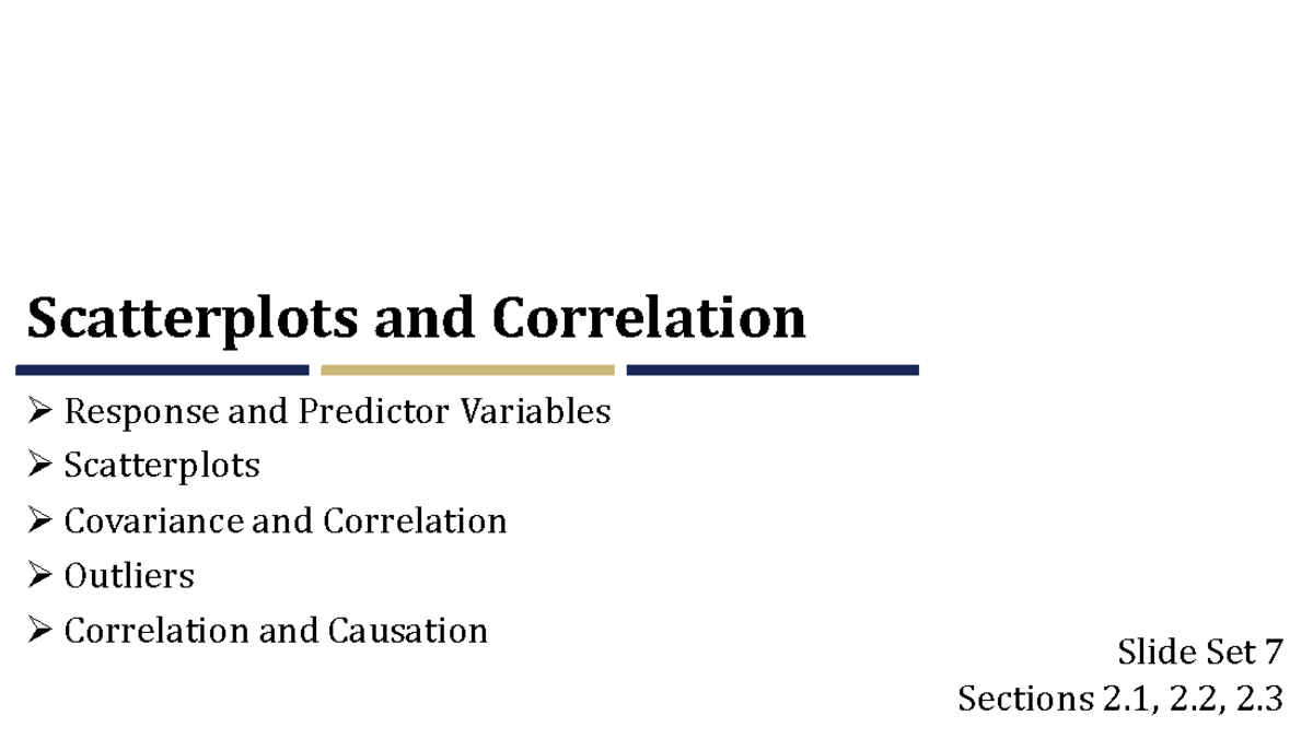 Lecture Notes: Scatterplots and Correlation Analysis - Studocu