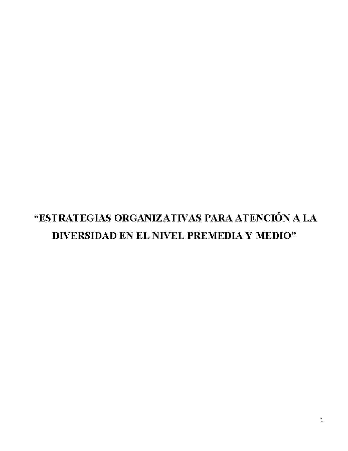 Estrategias Organizativas para la Diversidad en Educación Premedia y ...