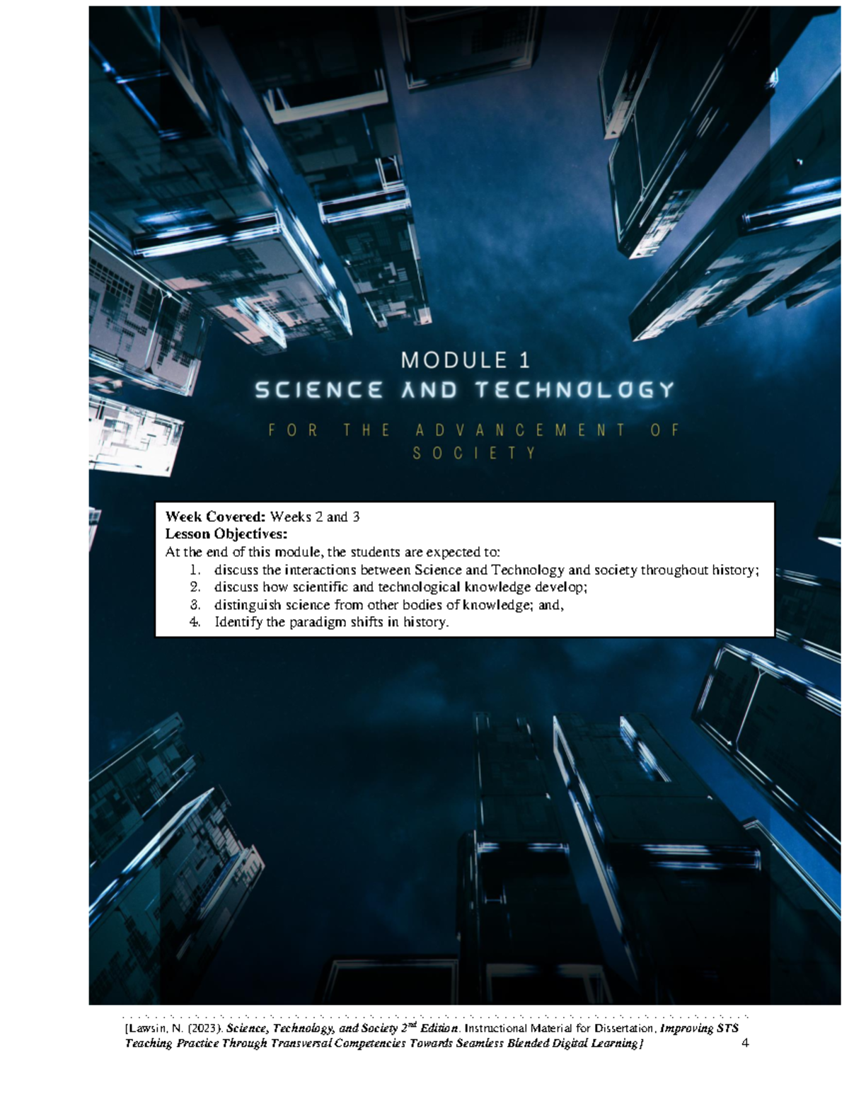 STS Module 1b: Science & Technology's Impact on Society Lesson Plan ...