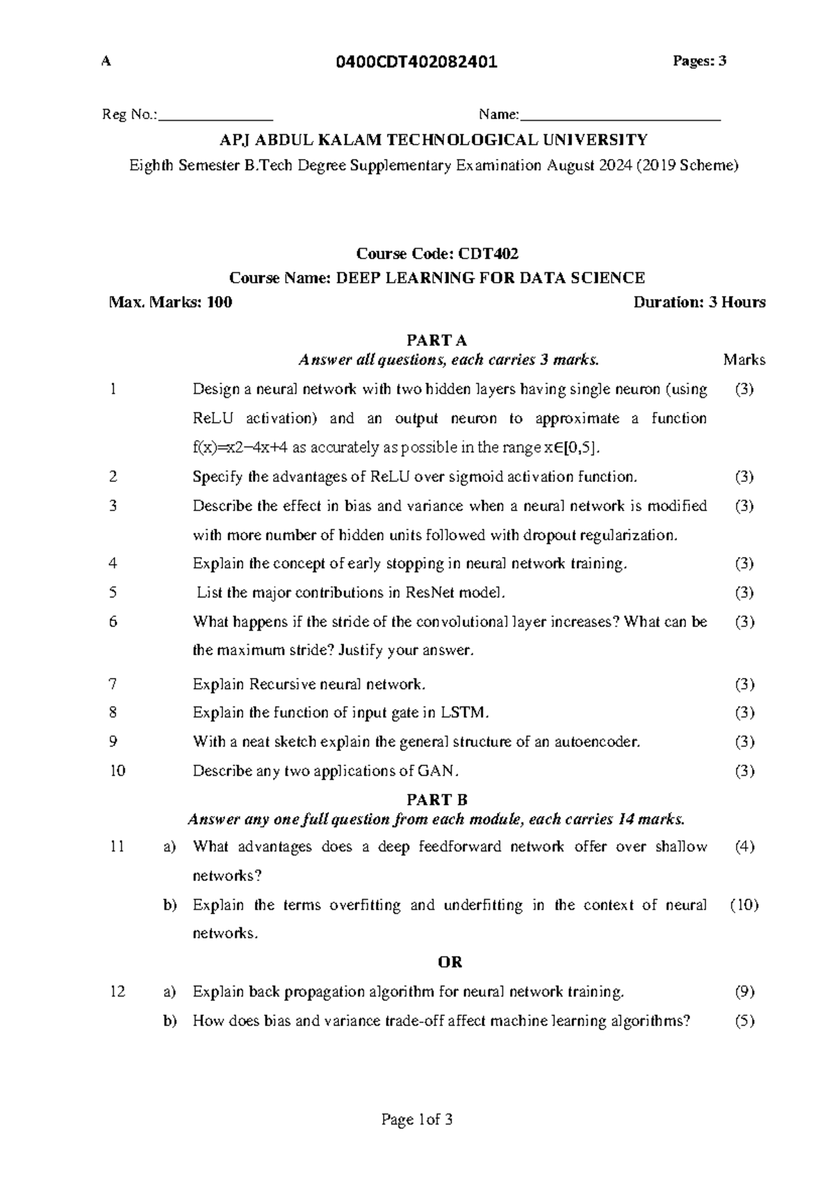 Deep Learning for Data Science - CDT402 Final Exam Notes - Studocu