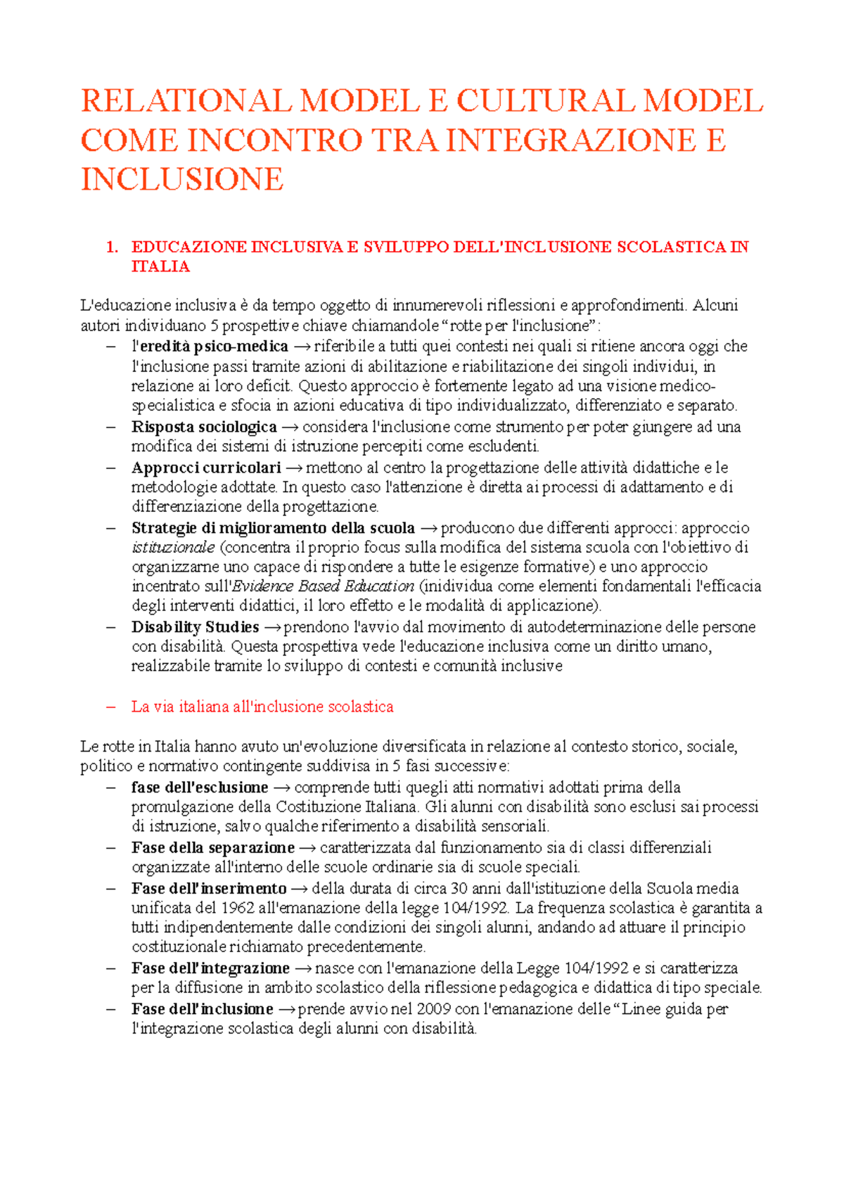 Relational vs Cultural Models: Integration & Inclusion in Education ...