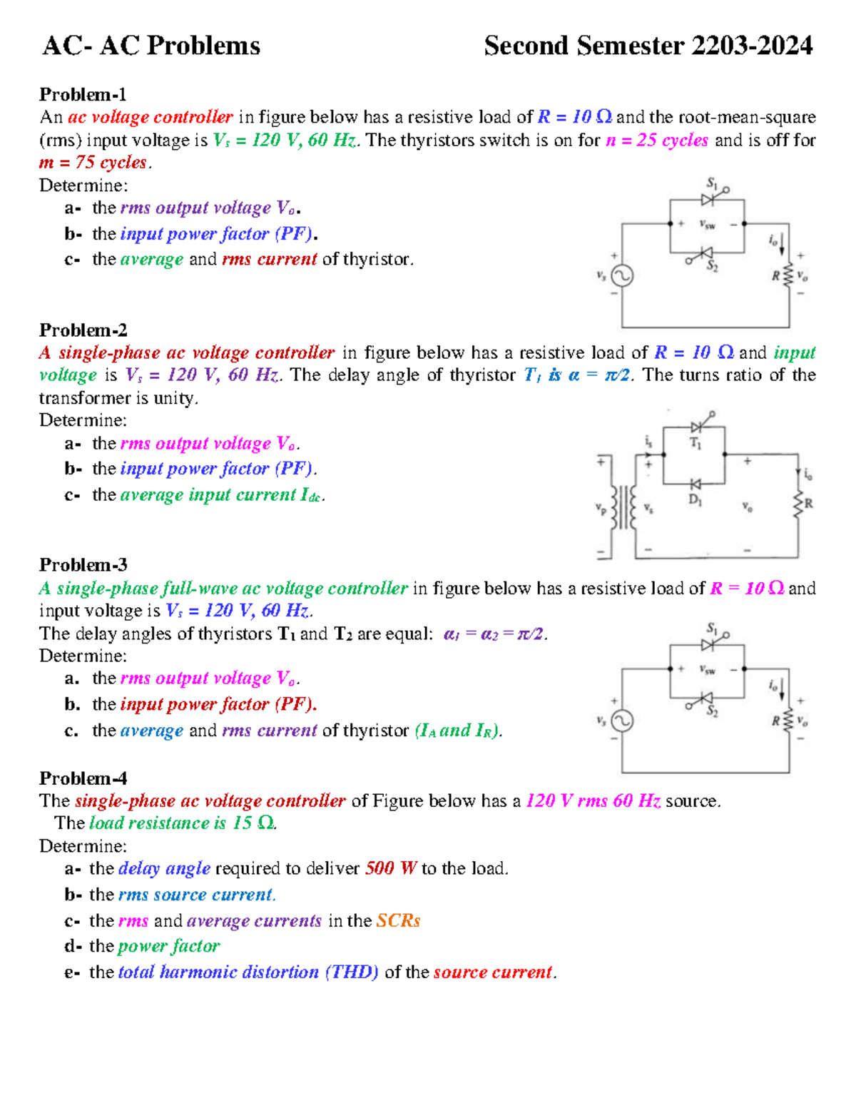 AC-AC Problems Exam 2203-2024: Detailed Solutions and Analysis - Studocu
