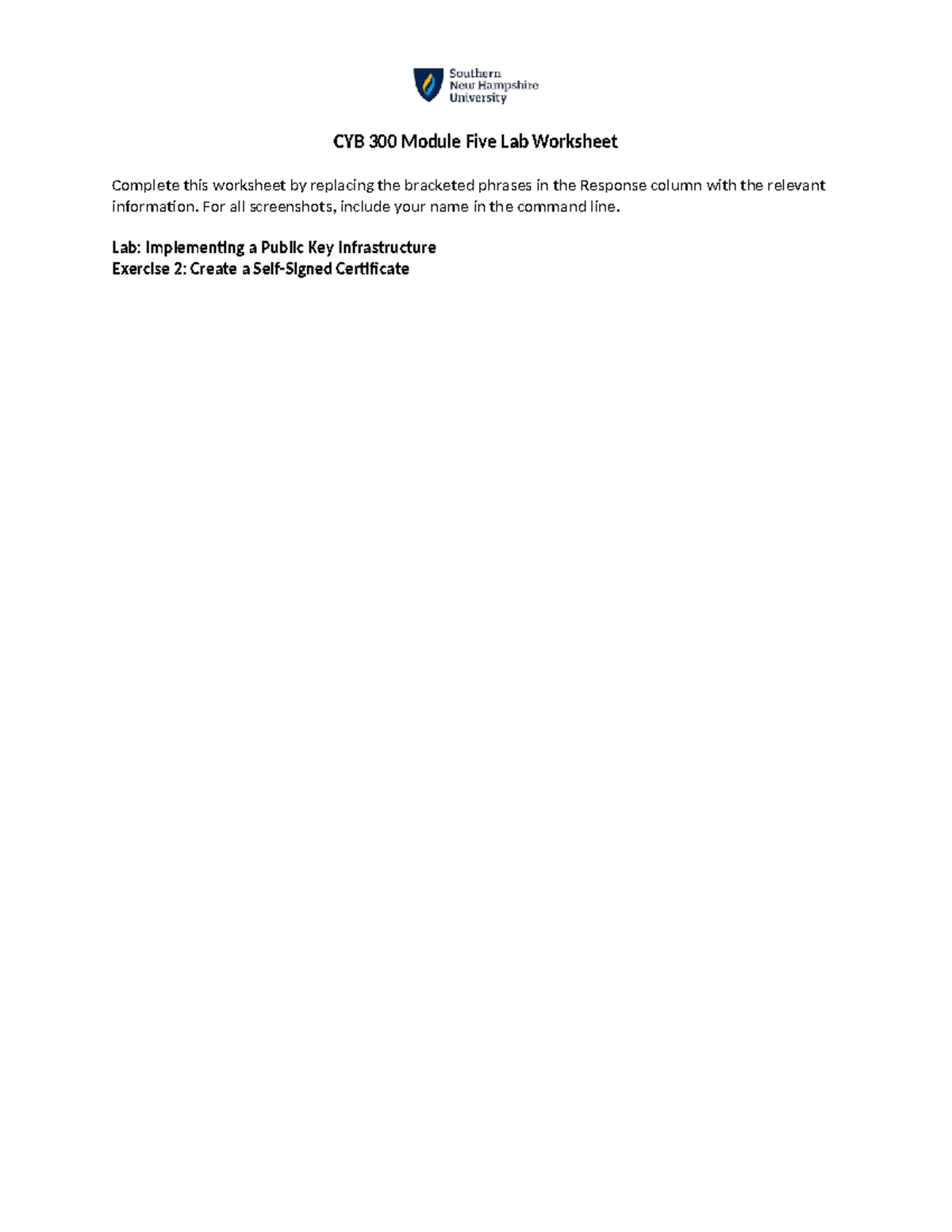 CYB 300 Module 5 Lab Worksheet: Public Key Infrastructure Tasks - Studocu