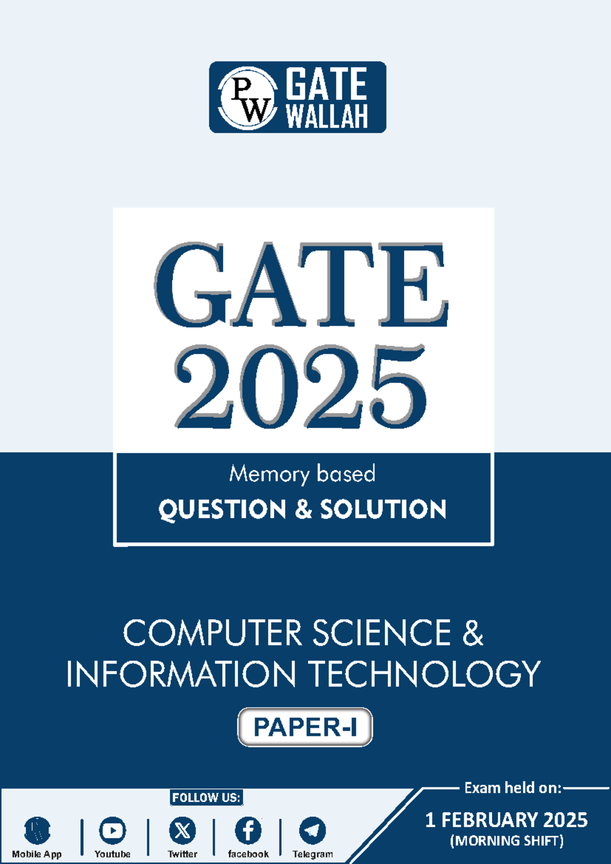 GATE 2025 CSIT Memory-Based Q&A Solutions for Exam on 1st Feb - Studocu