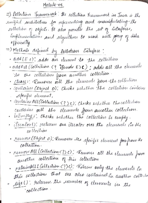 Java Programming Language: Comprehensive Module Notes - Studocu