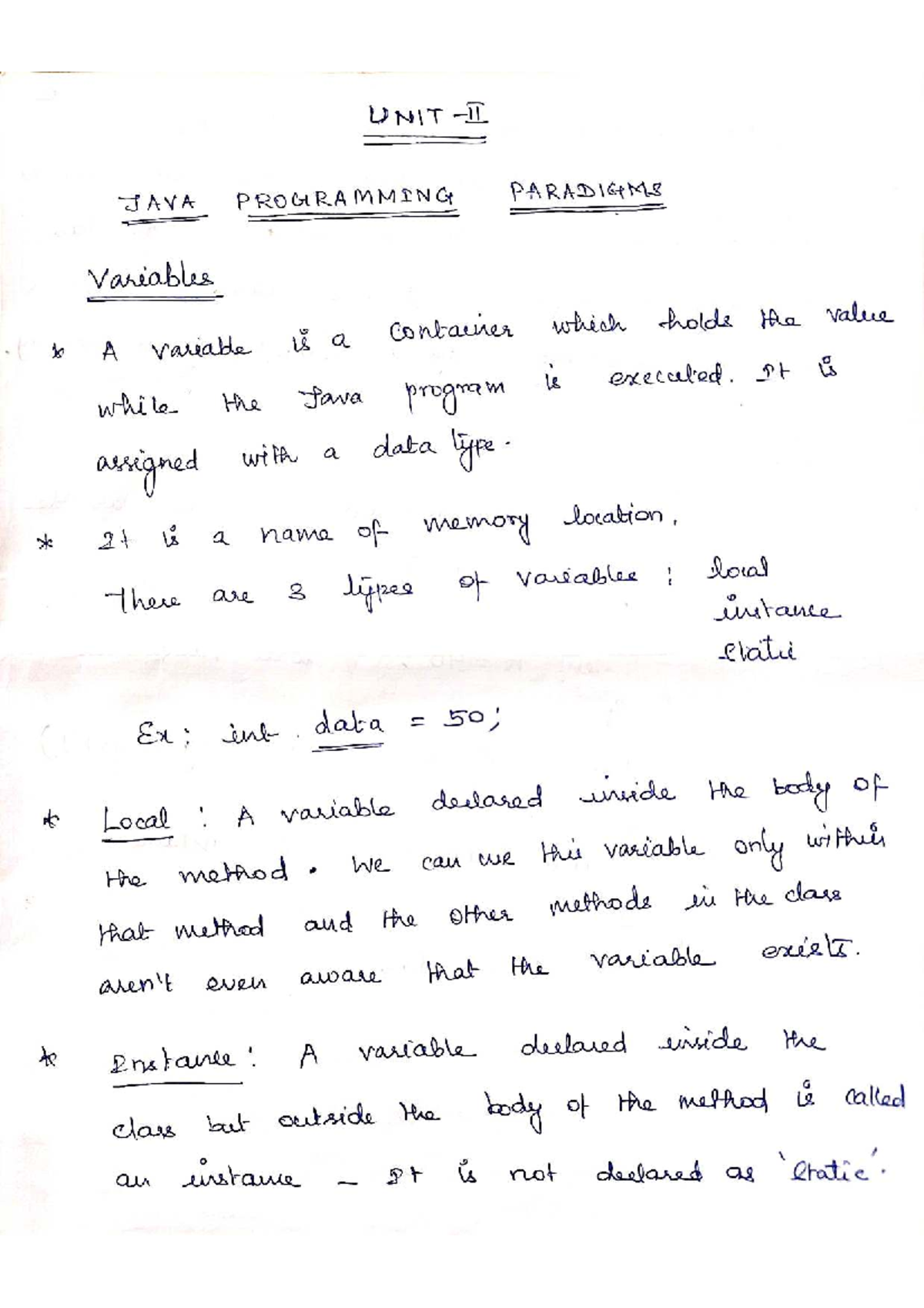 APP UNIT 2 - Java Programming Paradigms: Variables, Objects, and OOP ...