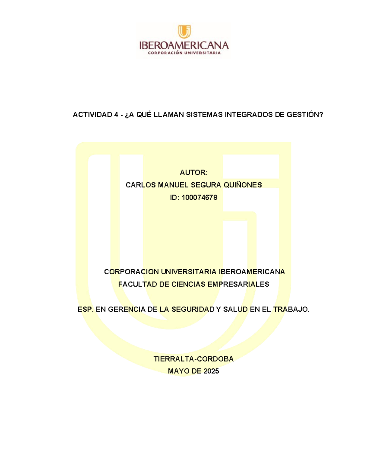 Actividad 4: Diagnóstico de Sistemas Integrados de Gestión ISO 9001 ...