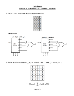 Ex ch7 - exercises - Page 1 of 1 Logic Design Assignment # 7 ...