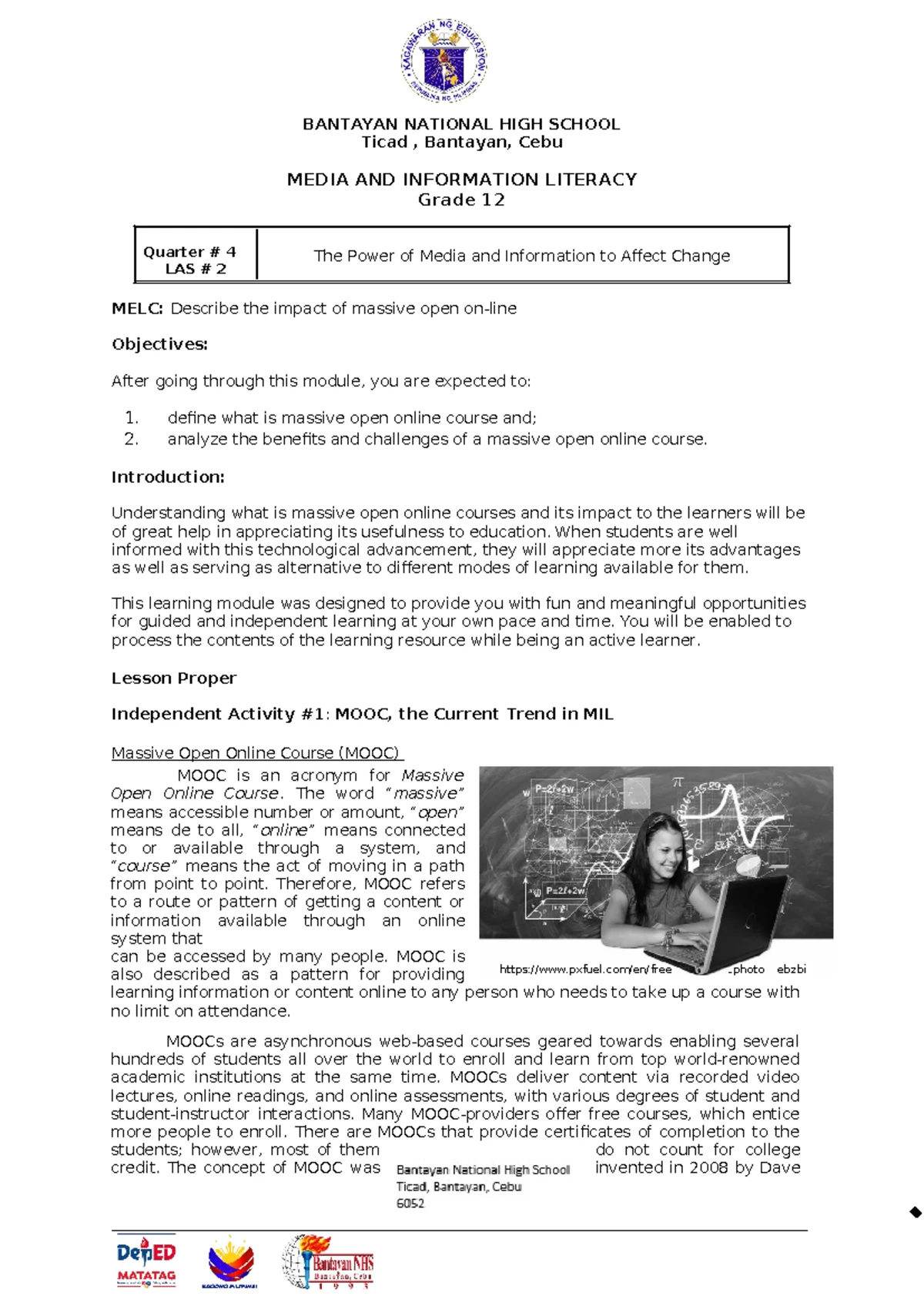 MIL 101 Pre-Test in Media and Information Literacy - Studocu