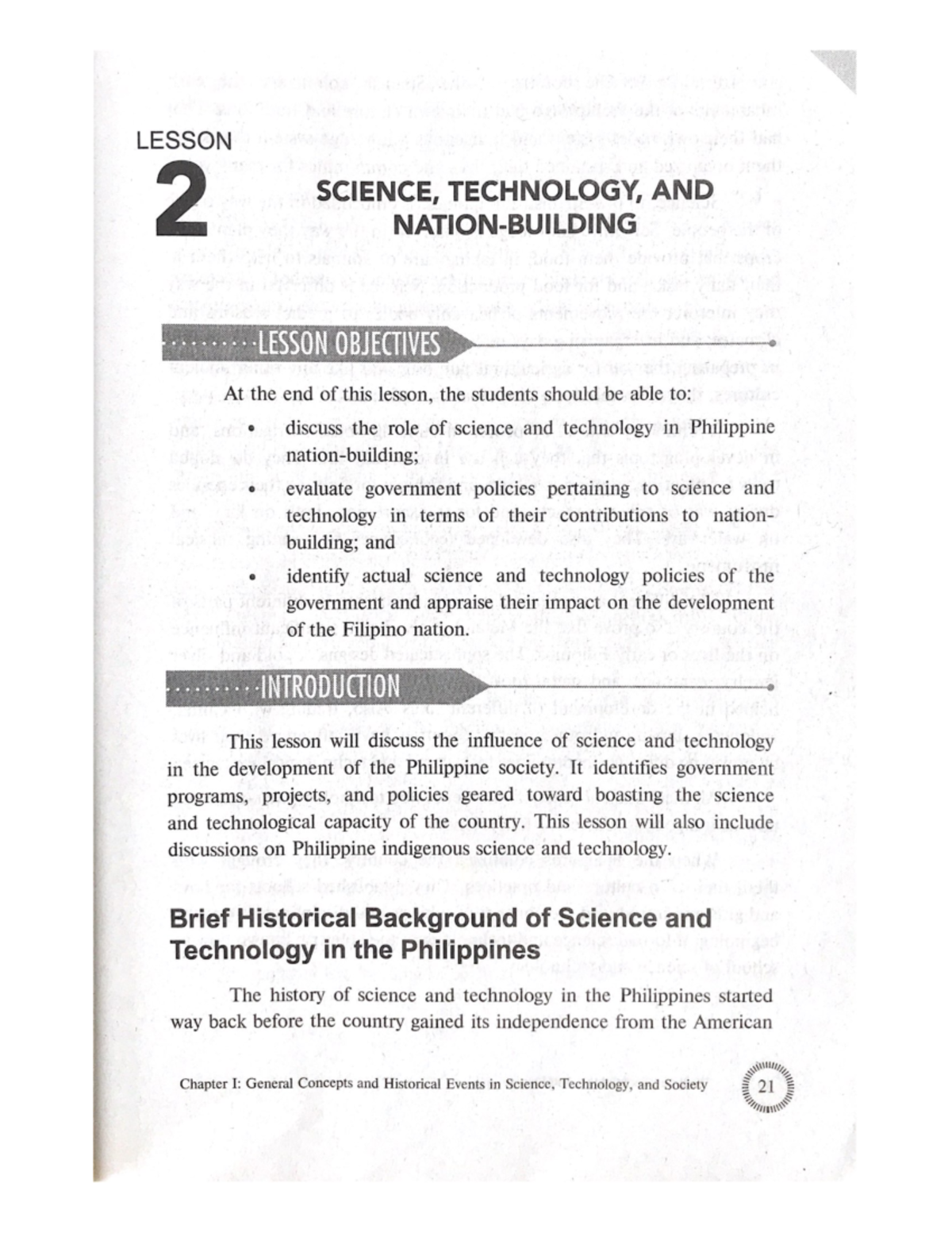 Lesson 2 Science Technology and Nations Building - Bachelor of ...