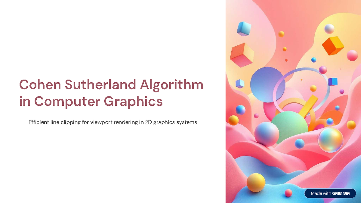 Cohen-Sutherland Algorithm: Efficient Line Clipping in CG - Studocu